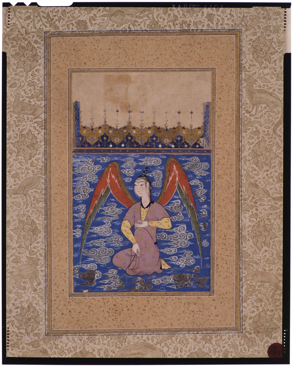 带念珠的空降peri，c.1500 作者 阿富汗学校