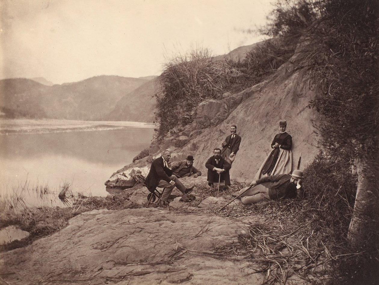 [福建方冠岩寺附近的群像]，约1869年。 作者 赖阿芳