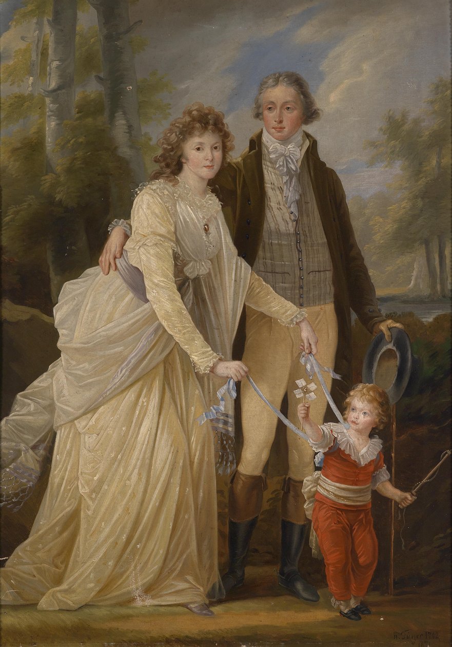 列支敦士登查尔斯王子（1765-1795）与他的妻子Maria Anna Josepha，Khevenhüller-Metsch伯爵夫人（1770-1849）和她的儿子Karl（1790-1865） 作者 在海因里希·福格之后