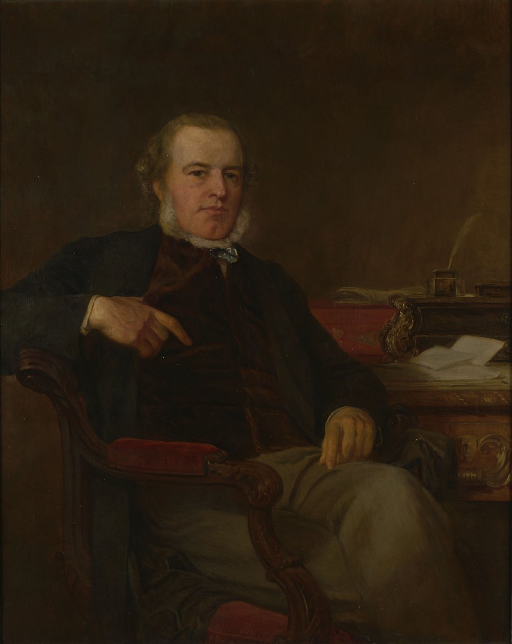 亨利·布鲁斯的肖像，第一男爵阿伯德尔，英国政治家和内政大臣（1815-1895） 作者 在亨利·坦沃斯·威尔斯之后