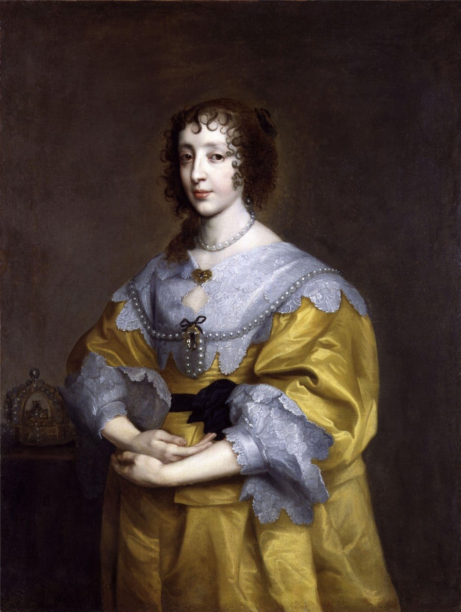 英国女王亨利埃塔-玛丽亚-德-波旁（1609-1669 年）肖像 作者 在安东尼·范·戴克之后
