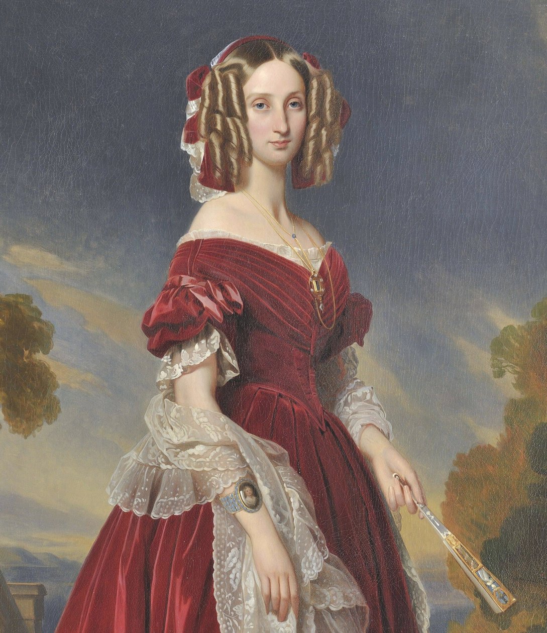 法文：Portrait de la reine Louis-Marie en robe rouge 路易丝-玛丽王后身着红裙的肖像 作者 在Franz Xaver Winterhalter之后
