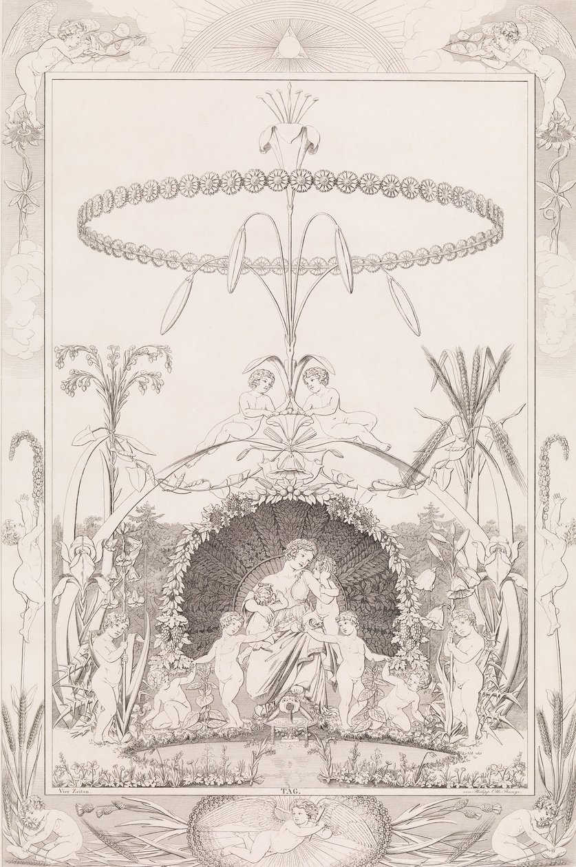 日子》，出自《日子》系列，1807年。 作者 菲利普·奥托·朗格 (Philipp Otto Runge) 之后