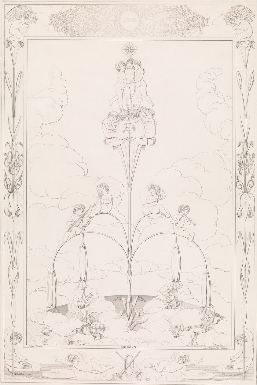 早晨，来自《一天的时光》系列，1807年。 作者 菲利普·奥托·朗格 (Philipp Otto Runge) 之后