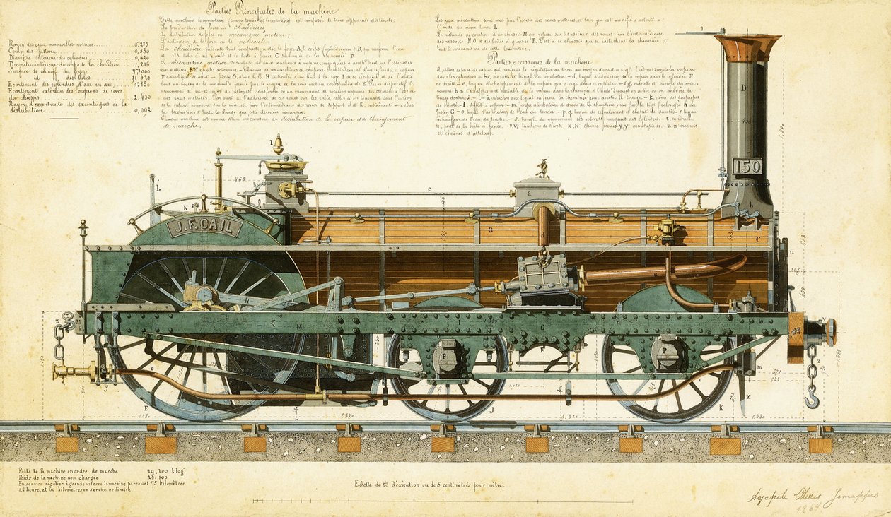 高速机车，1864年 作者 Agapele Jemeppes