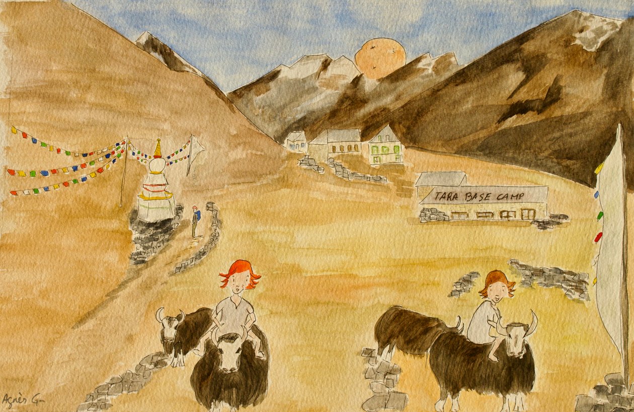 航程，朗唐，2015 年，纸上水彩画 作者 艾格尼丝·吉拉登