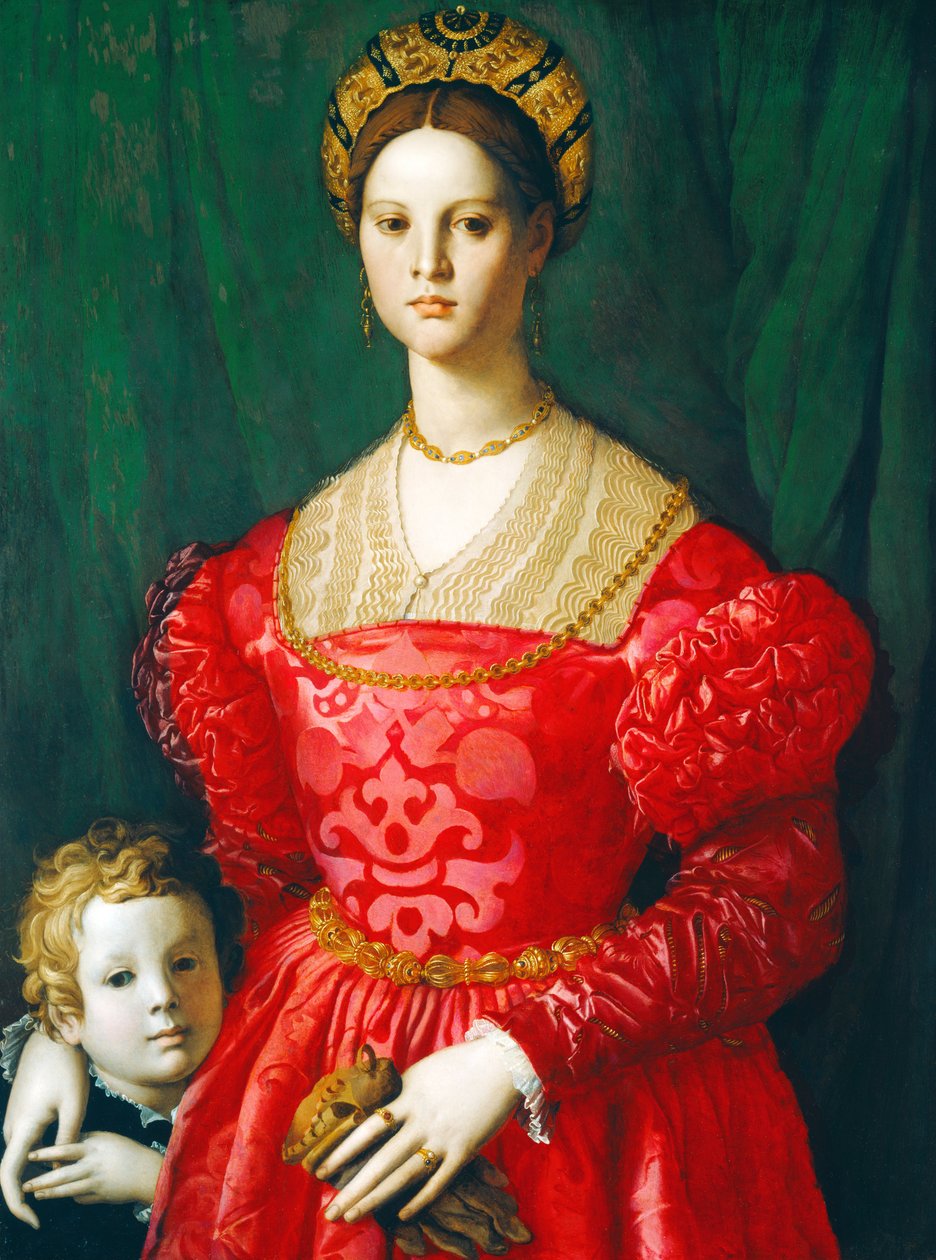 一个年轻的女人和她的小男孩 作者 Agnolo Bronzino