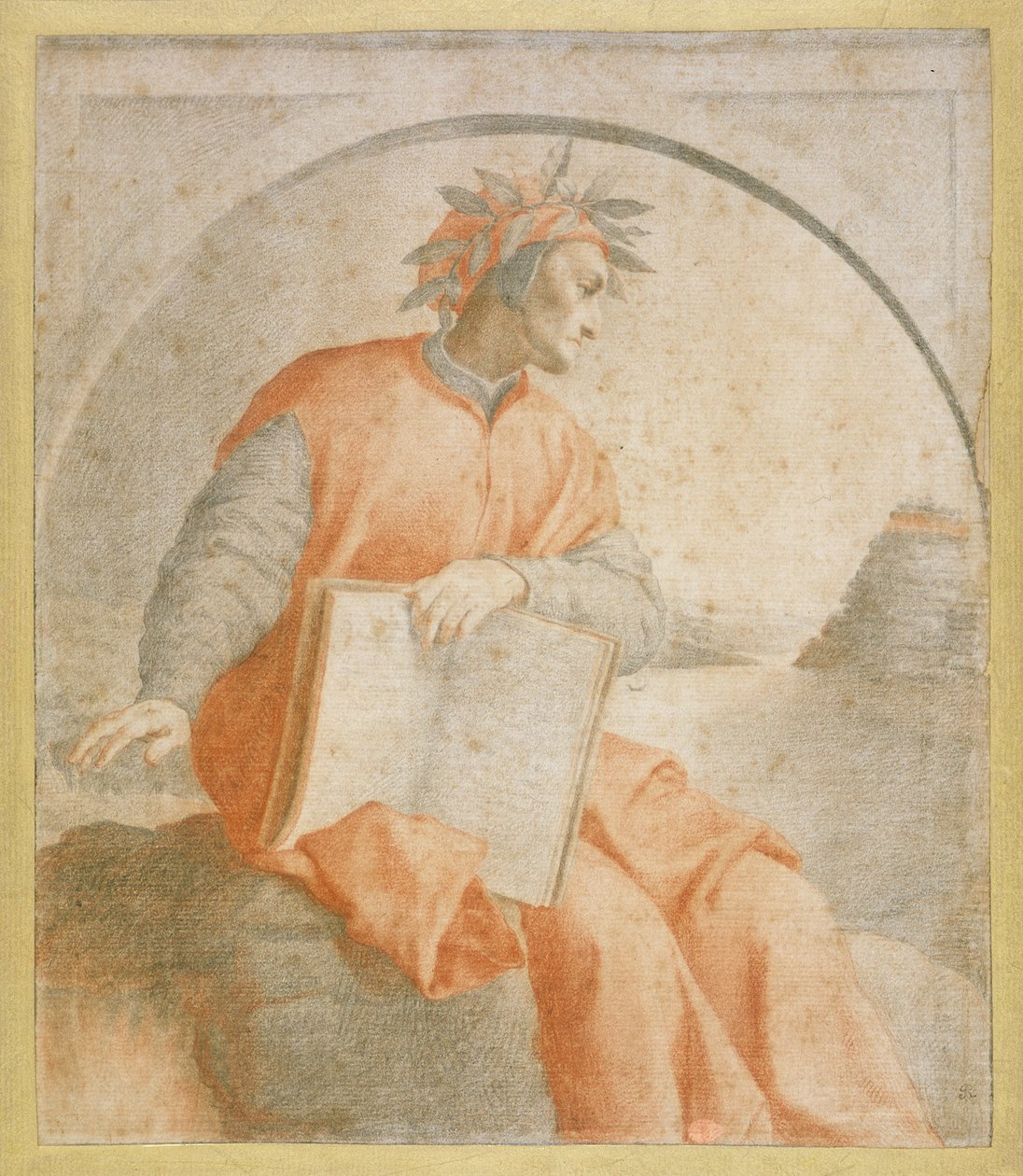 No.1176但丁肖像，复制品（粉笔） 作者 Agnolo Bronzino