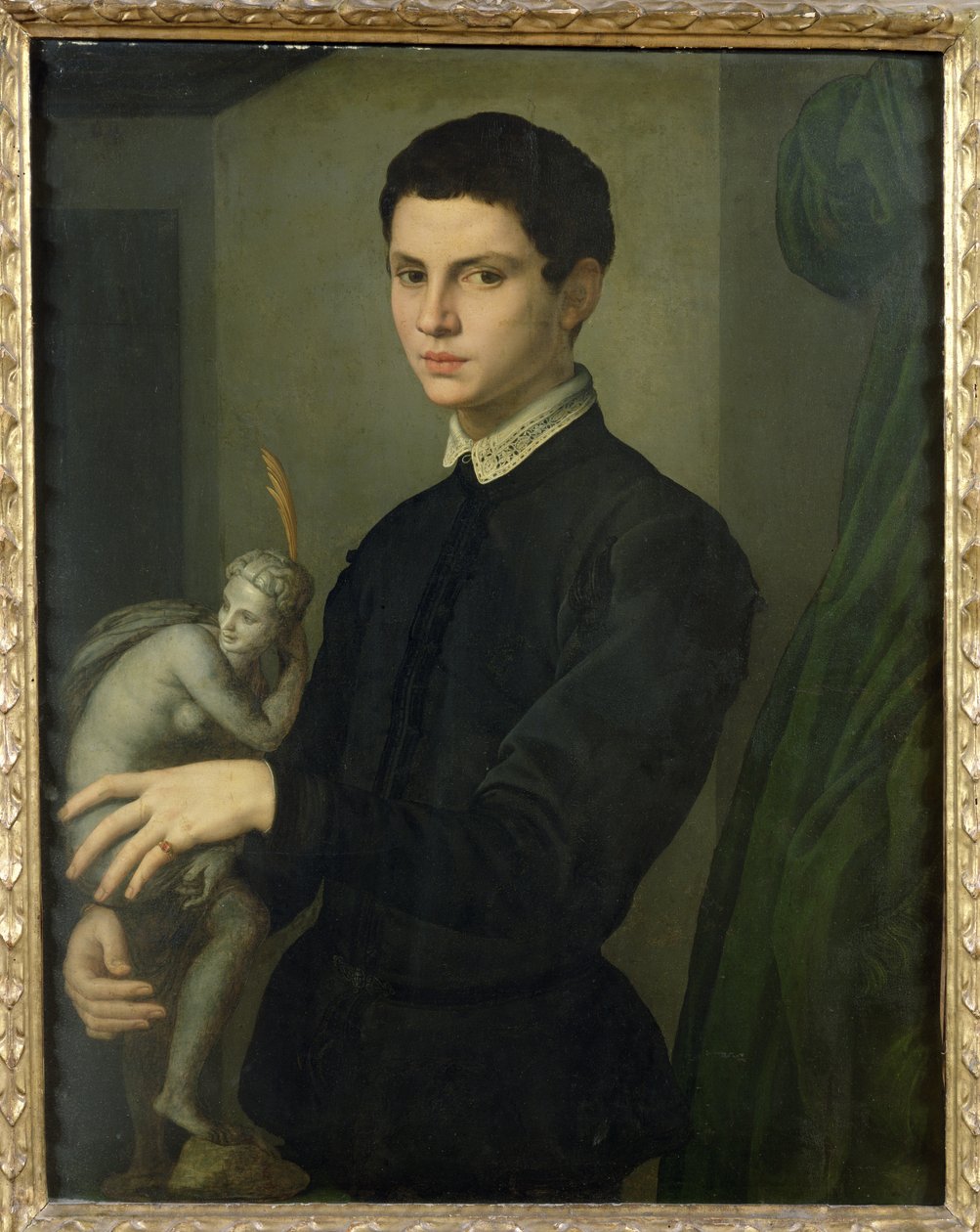 雕塑家的肖像，可能是Baccio Bandinelli（1493-1560） 作者 Agnolo Bronzino