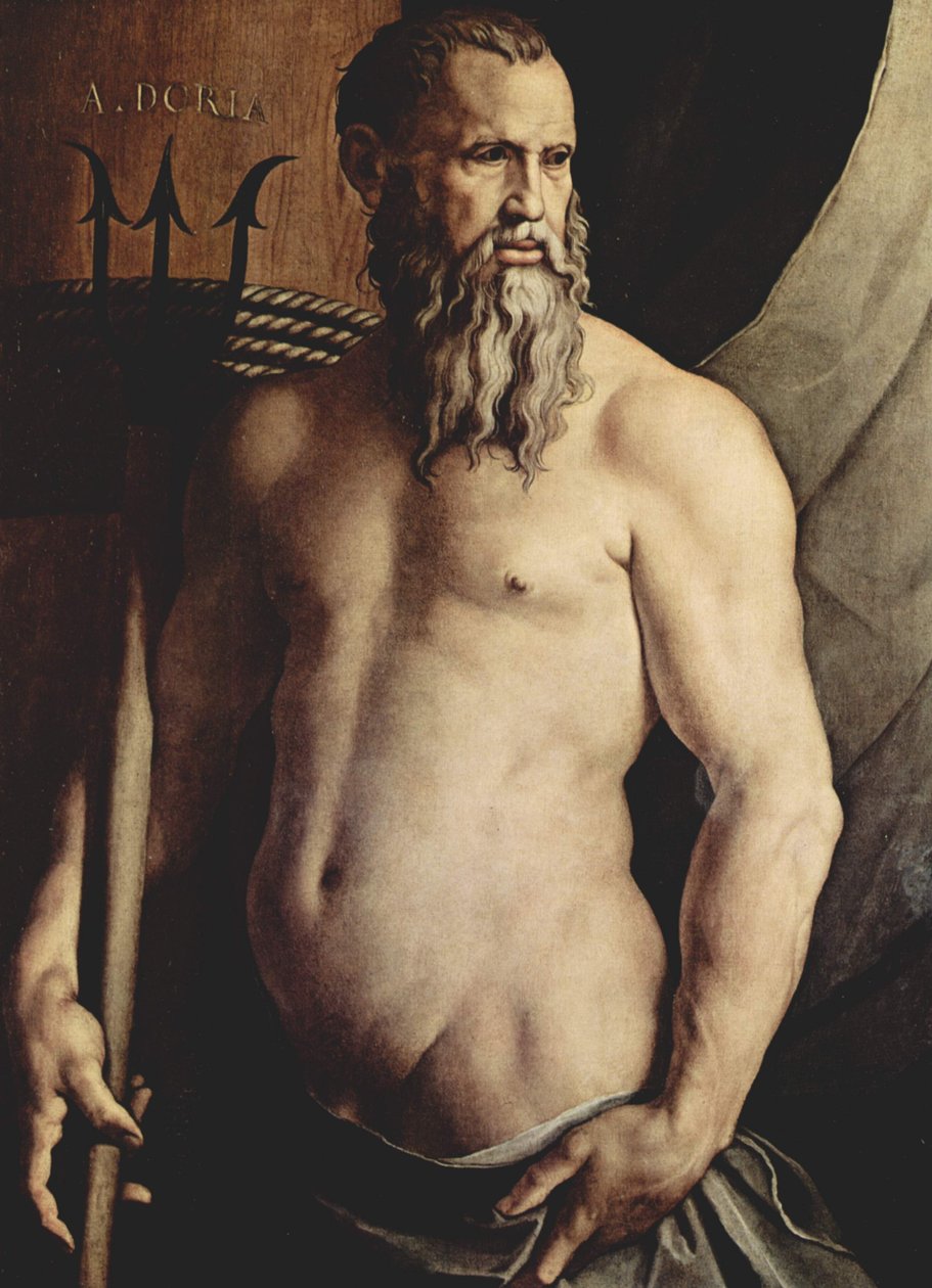 Andrea Doria作为海王星的肖像 作者 Agnolo Bronzino