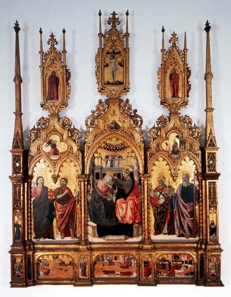圣母加冕礼，三联画 作者 Agnolo 和 Bartolomeo degli Erri