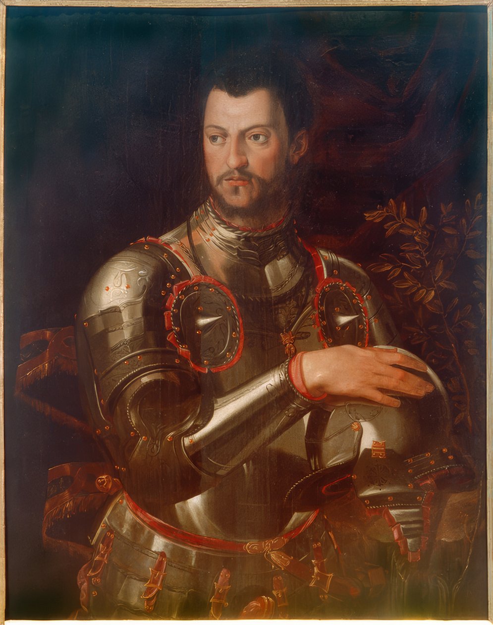 科西莫一世公爵身着盔甲的画像 作者 Agnolo Bronzino