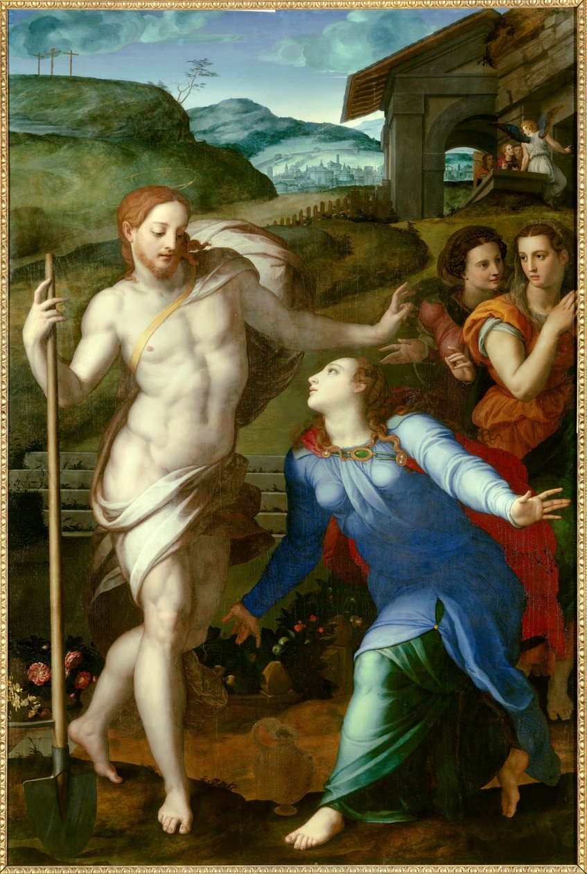 基督出现在抹大拉的马利亚的园丁 作者 Agnolo Bronzino