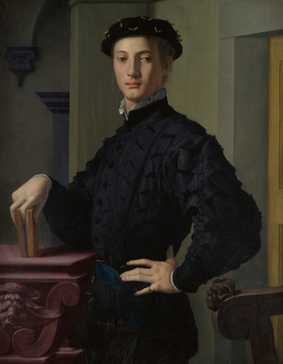 一个年轻人的画像，1530年代。 作者 Agnolo Bronzino