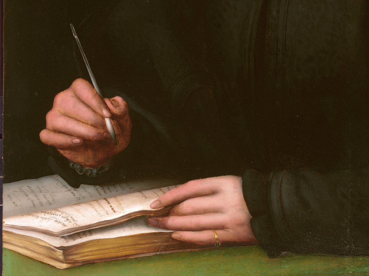 一个年轻人拿着一本书的肖像 作者 Agnolo Bronzino