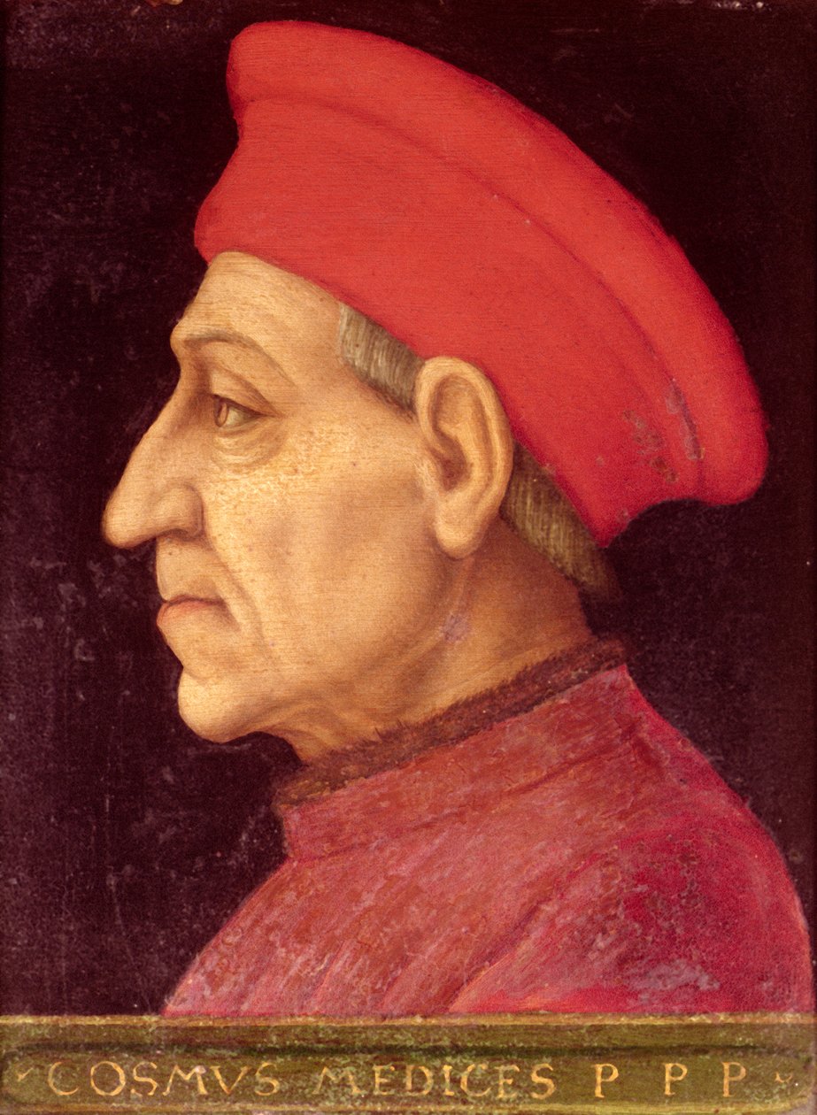 由乔瓦尼·德·梅迪奇（Giovanni de Medici）撰写的Cosimo的遗作肖像，1565-69号（锡上油） 作者 Agnolo Bronzino