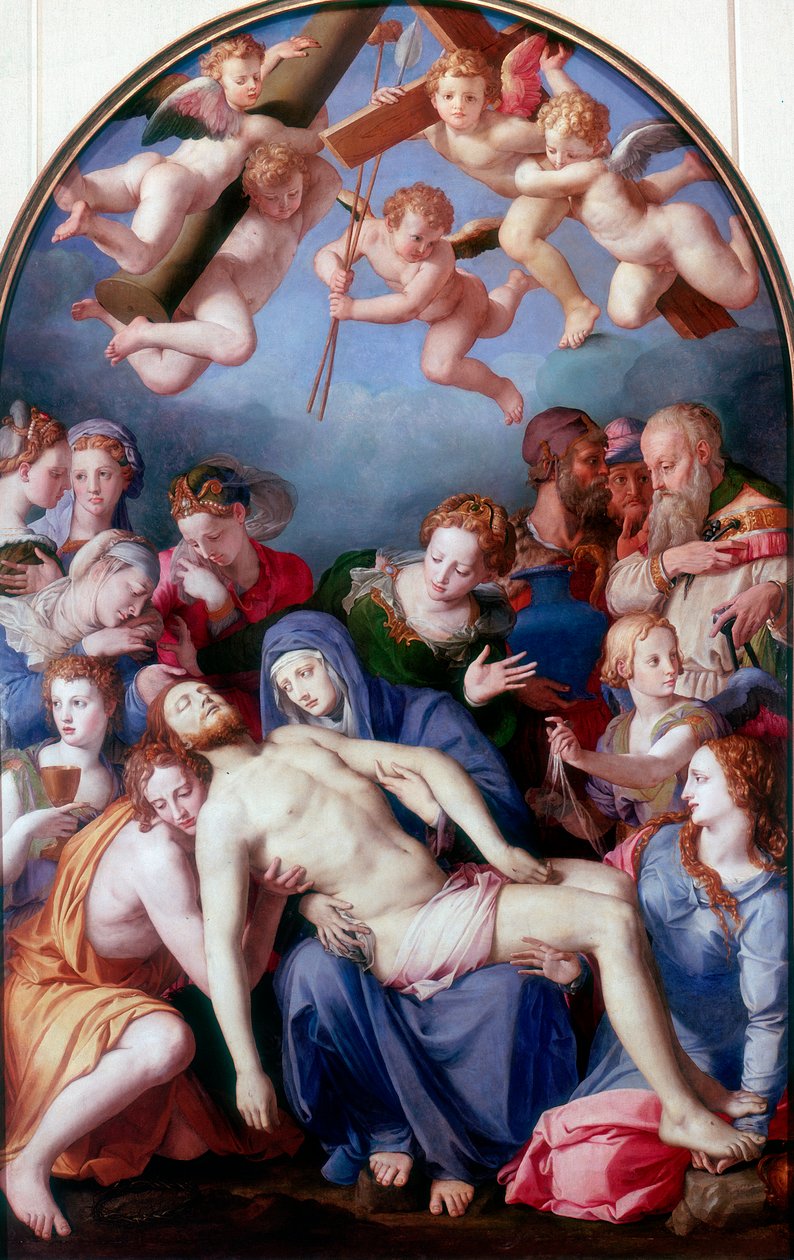 十字架上的沉积，1443-1445年 作者 Agnolo Bronzino