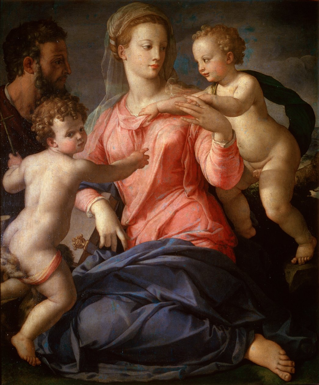1540年，年轻的施洗约翰与神圣家族。 作者 Agnolo Bronzino