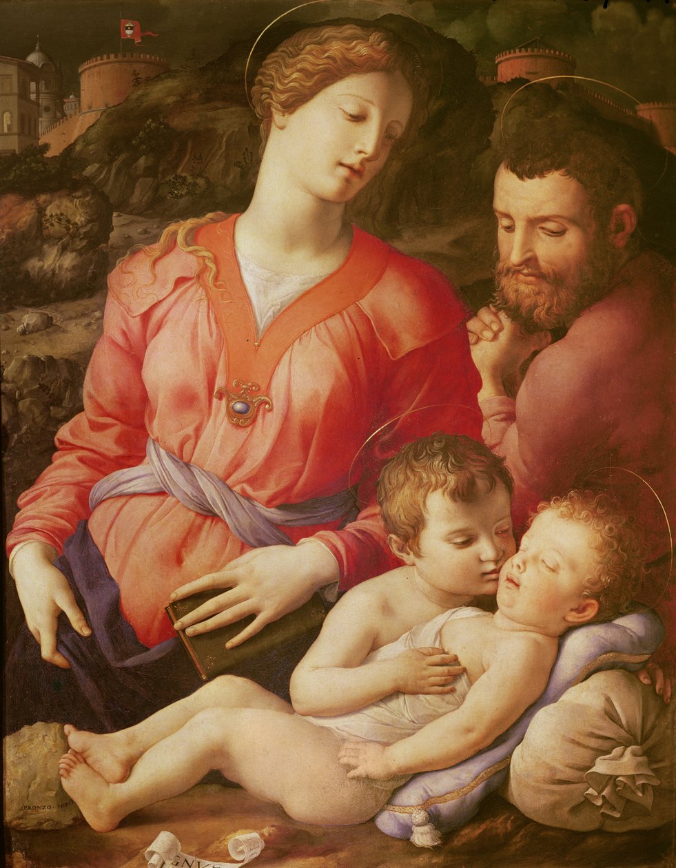 Panciatichi神圣家族，c。 1540（木油） 作者 Agnolo Bronzino