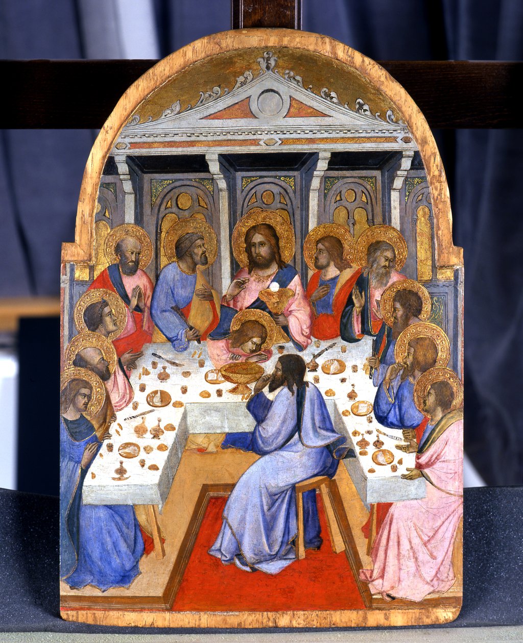 最后的晚餐，c.1390（杨木上的蛋彩画） 作者 阿格诺·加迪（Agnolo Gaddi）