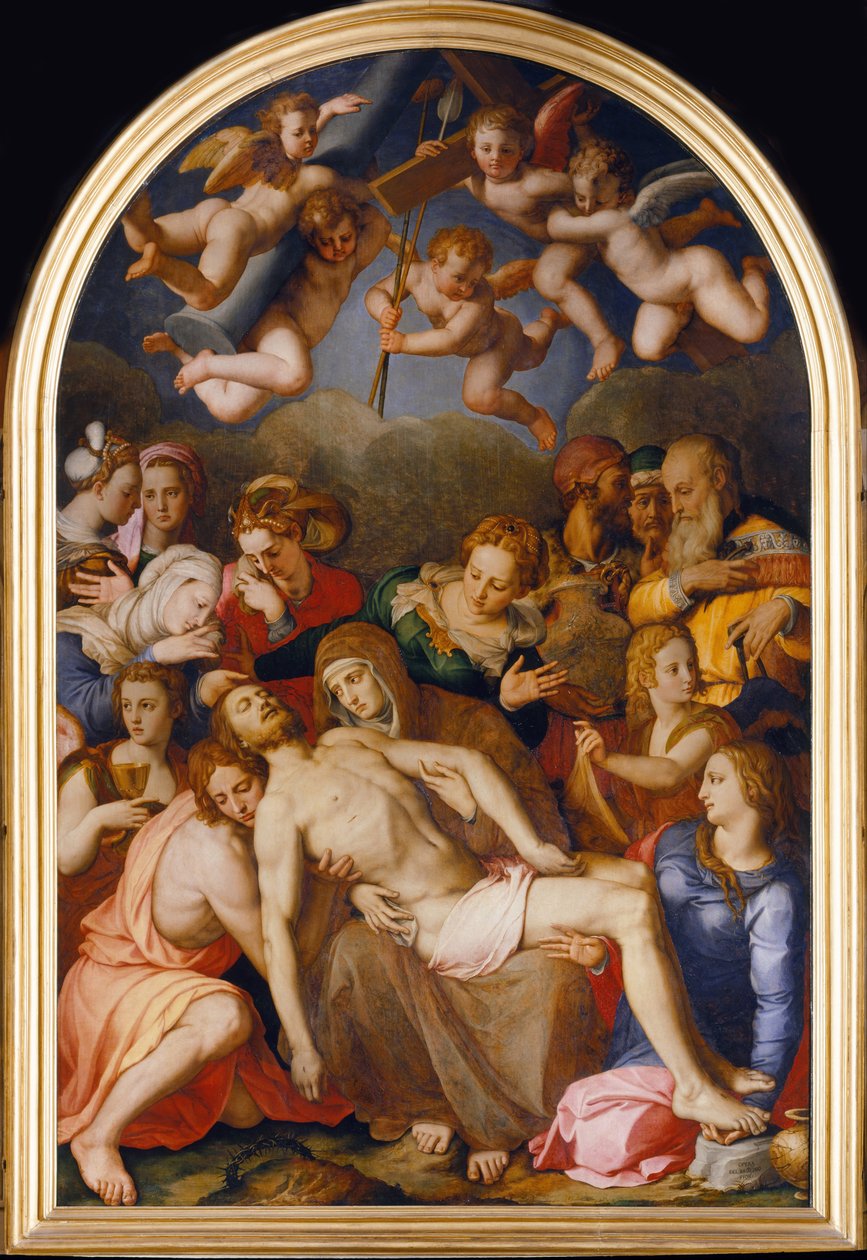La descente de Croix - 从十字架上下来 - Bronzino, Agnolo (1503-1572) - 1553 - 木板油画 - 263x175 - Palazzo Vecchio, Florence 作者 Agnolo Bronzino