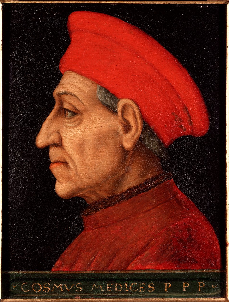 科西莫 (Cosimo de Medici) 的肖像，被称为老美第奇科西莫 (1389-1464) Allori Angelo di Cosimo dit Bronzino (1503-1572) Palace Medici-Riccardi (Medici Riccardi) 的画作 佛罗伦萨 作者 Agnolo Bronzino