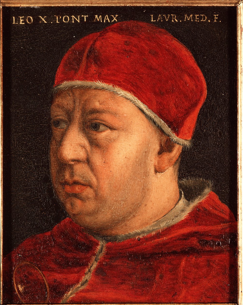 教皇利奥十世 (Leo X) 肖像（美第奇的约翰 作者 Agnolo Bronzino