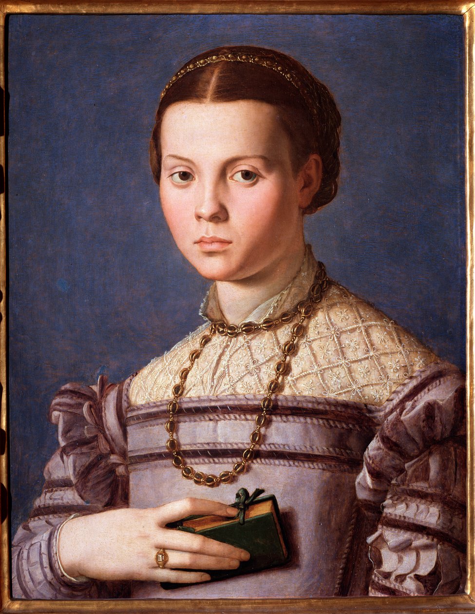拿着书的小女孩的肖像（绘画 作者 Agnolo Bronzino