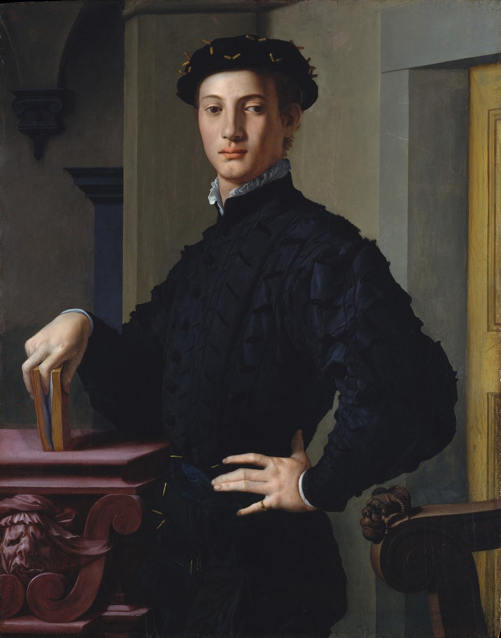 一个年轻人的肖像，约1530年（木头上的油） 作者 Agnolo Bronzino