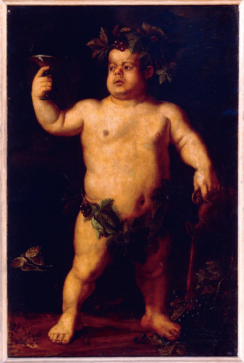 侏儒摩根特的肖像巴克斯（布面油画） 作者 Agnolo Bronzino