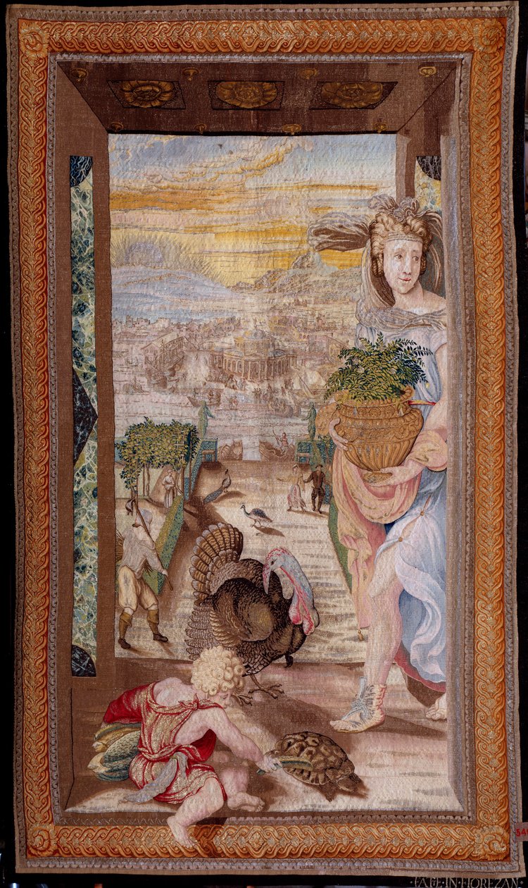 春天。 （挂毯 作者 Agnolo Bronzino