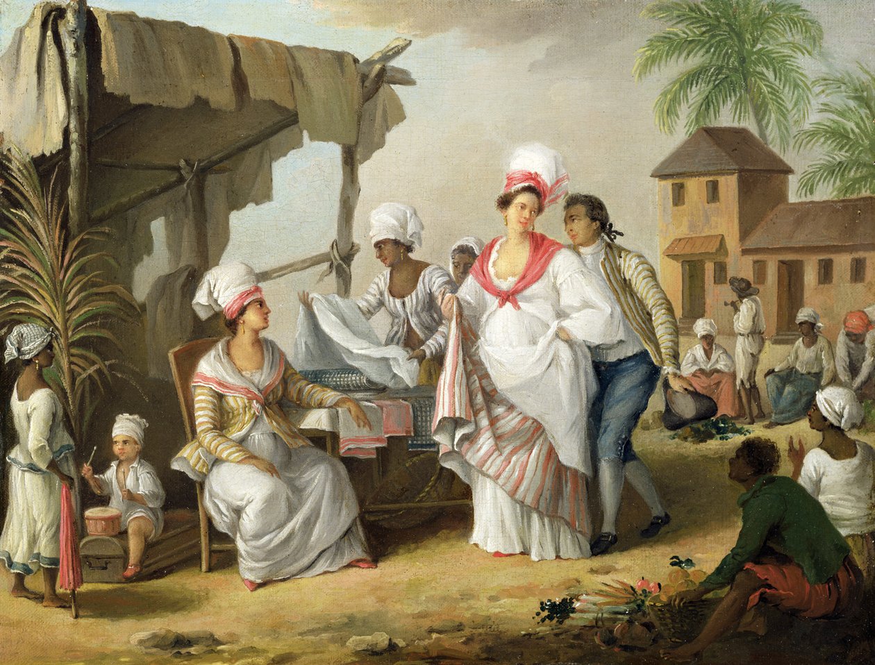 亚麻市场，罗索，多米尼加，1780年 作者 阿戈斯蒂诺·布鲁尼亚斯（Agostino Brunias）