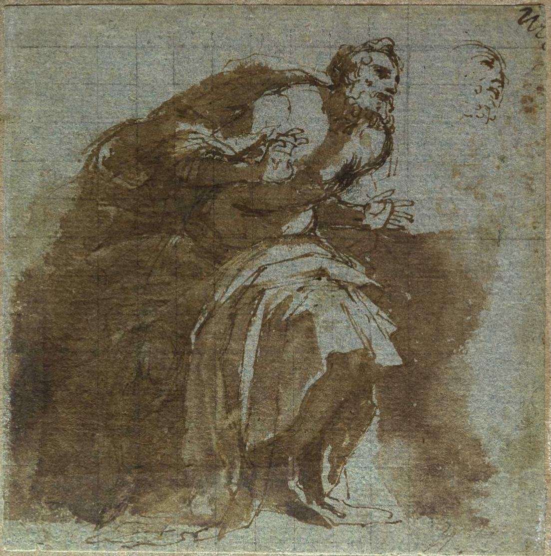 惊讶的老年人形象细节 作者 阿戈斯蒂诺·卡拉奇（Agostino Carracci）
