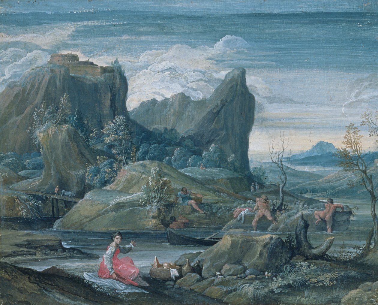 与沐浴者的风景 作者 阿戈斯蒂诺·卡拉奇（Agostino Carracci）