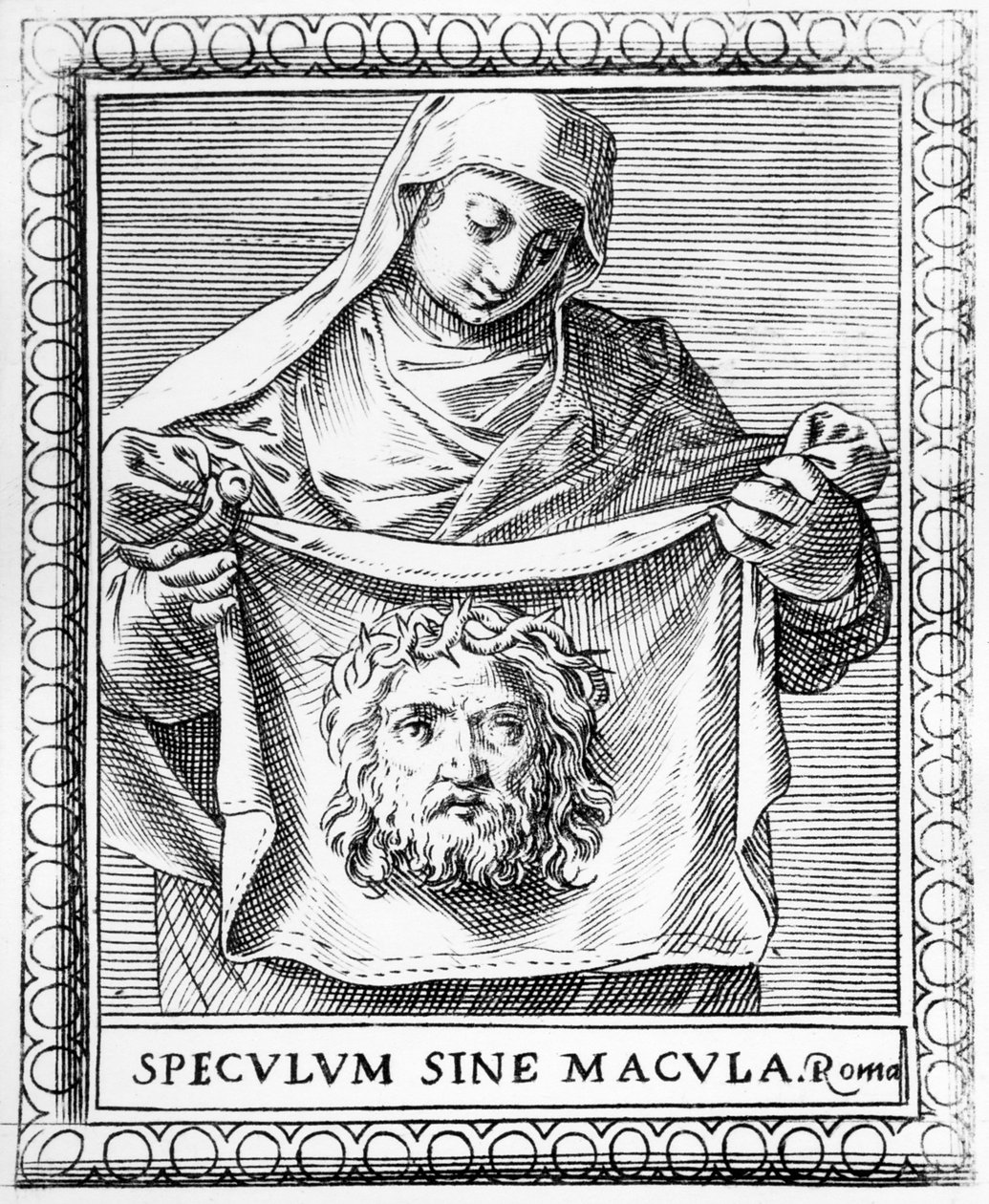维罗妮卡1581年举办了Sudarium 作者 阿戈斯蒂诺·卡拉奇（Agostino Carracci）