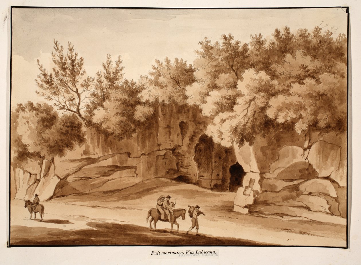 Burtry Chamber，Via Labicana，1833年（用棕色水洗蚀刻） 作者 阿戈斯蒂诺·托法内利