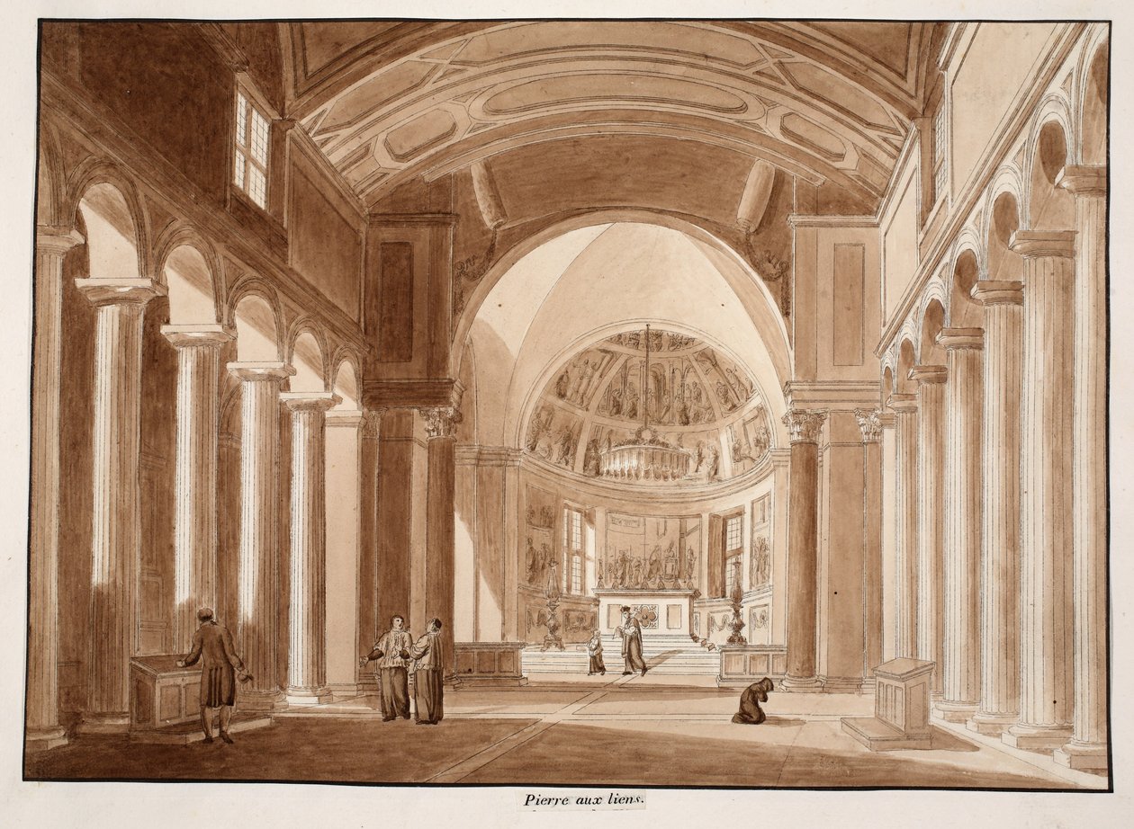 圣彼得在Vincoli，1833年（用棕色水洗蚀刻） 作者 阿戈斯蒂诺·托法内利