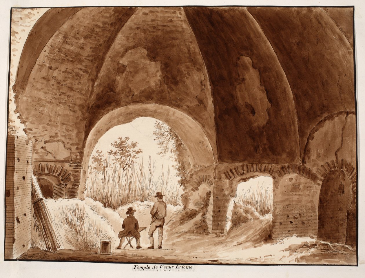 维纳斯神庙埃里克，1833年（蚀刻棕色洗） 作者 阿戈斯蒂诺·托法内利