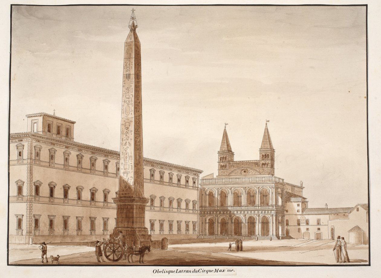 Lateran方尖碑，来自Circus Maximus，1833年（用棕色水洗蚀刻） 作者 阿戈斯蒂诺·托法内利