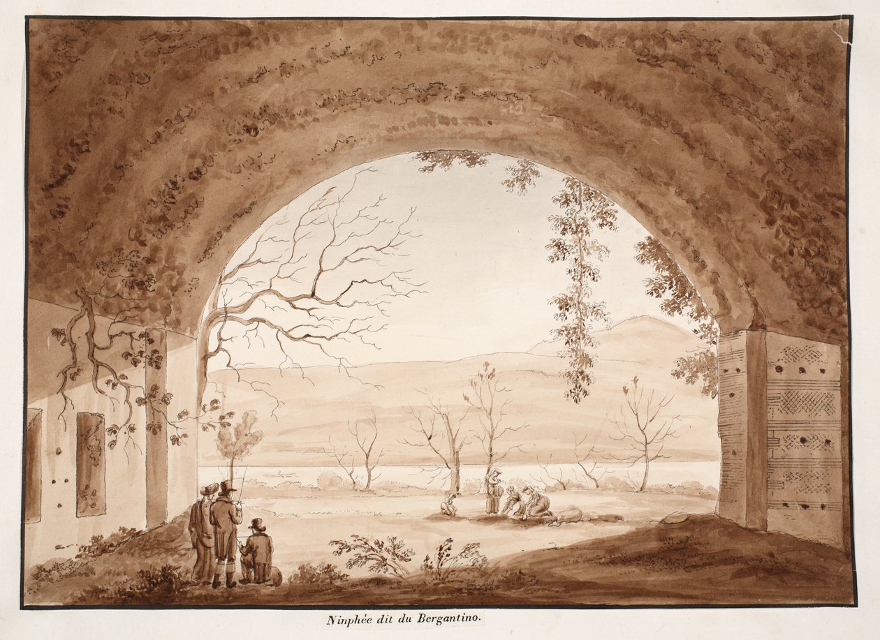 Ninfeo Bergantino，1833年（用棕色水洗蚀刻） 作者 阿戈斯蒂诺·托法内利