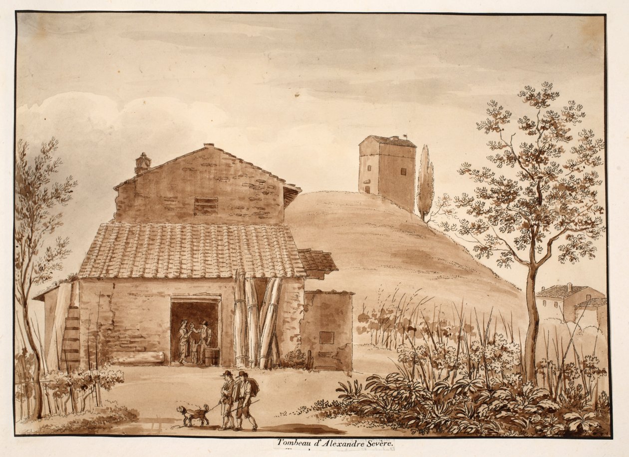亚历山大·西弗勒斯墓，1833年（用棕色水洗蚀刻） 作者 阿戈斯蒂诺·托法内利