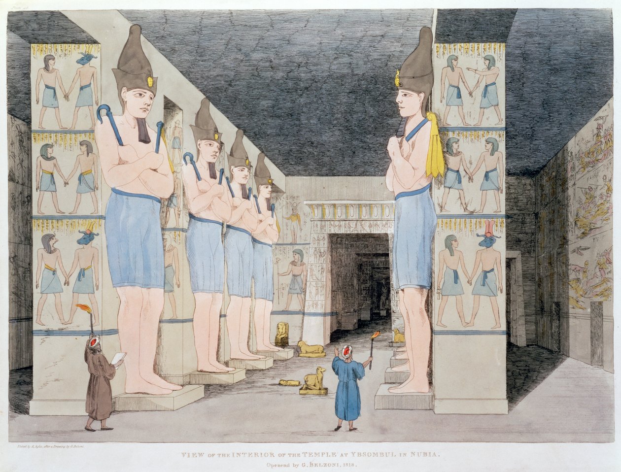 努比亚Ybsombul的寺庙内部》，1820-1822年 作者 阿戈斯蒂诺·阿格里奥