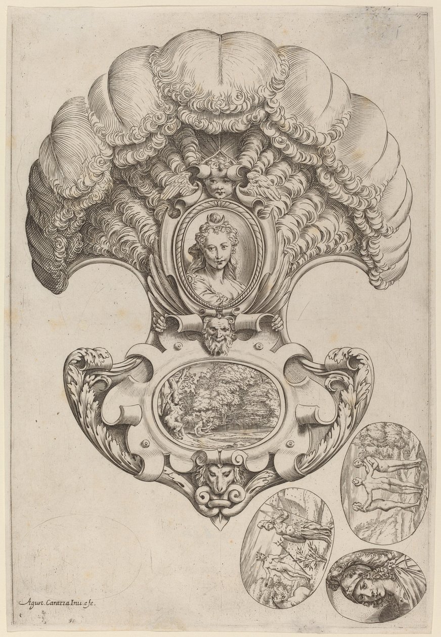 扇形头饰 作者 阿戈斯蒂诺·卡拉奇（Agostino Carracci）