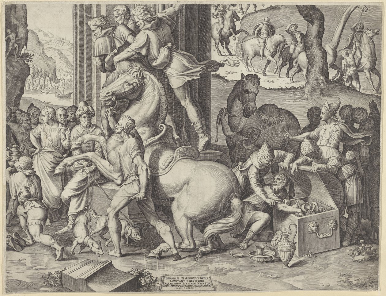 国王崇拜（右下角） 作者 阿戈斯蒂诺·卡拉奇（Agostino Carracci）