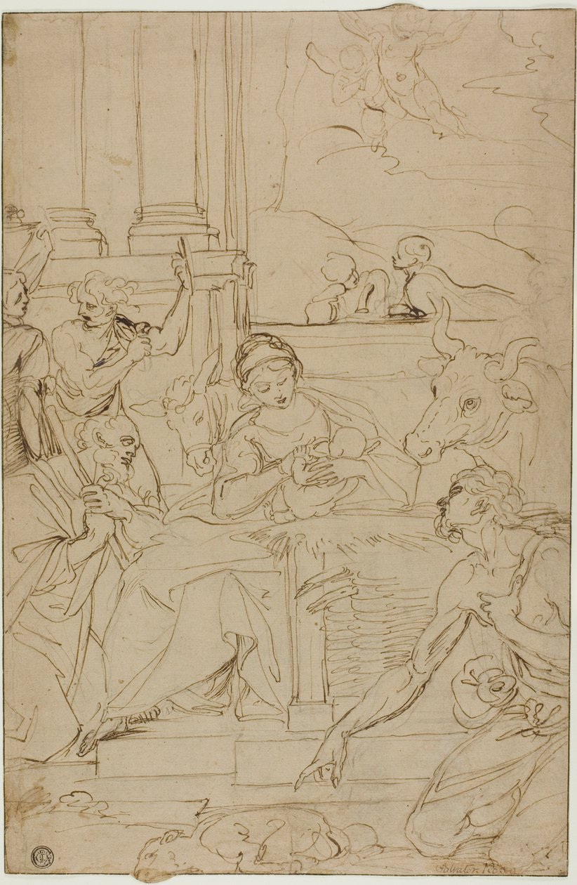 牧羊人的崇拜 作者 阿戈斯蒂诺·卡拉奇（Agostino Carracci）