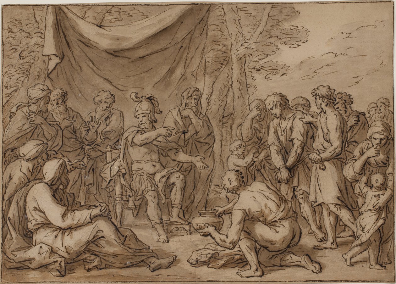 囚犯被带到指挥官面前 作者 阿戈斯蒂诺·卡拉奇（Agostino Carracci）