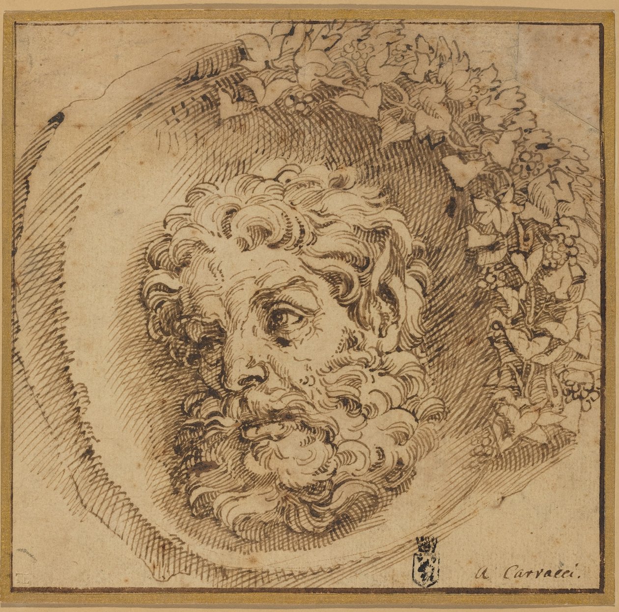 凹面圆雕中的花仙子头像 作者 阿戈斯蒂诺·卡拉奇（Agostino Carracci）