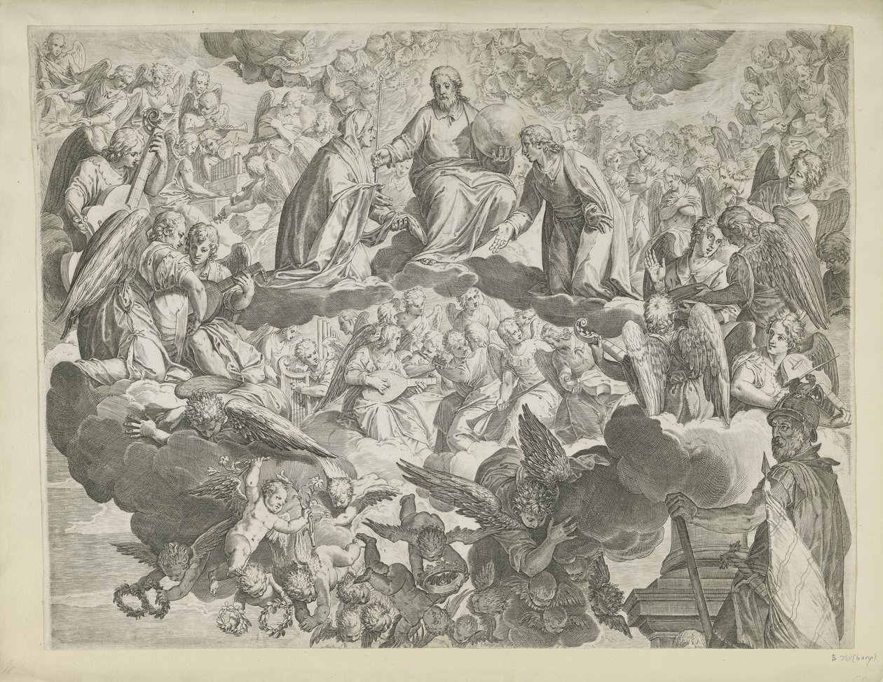 帕多瓦的圣贾斯蒂娜殉难（上半部分） 作者 阿戈斯蒂诺·卡拉奇（Agostino Carracci）