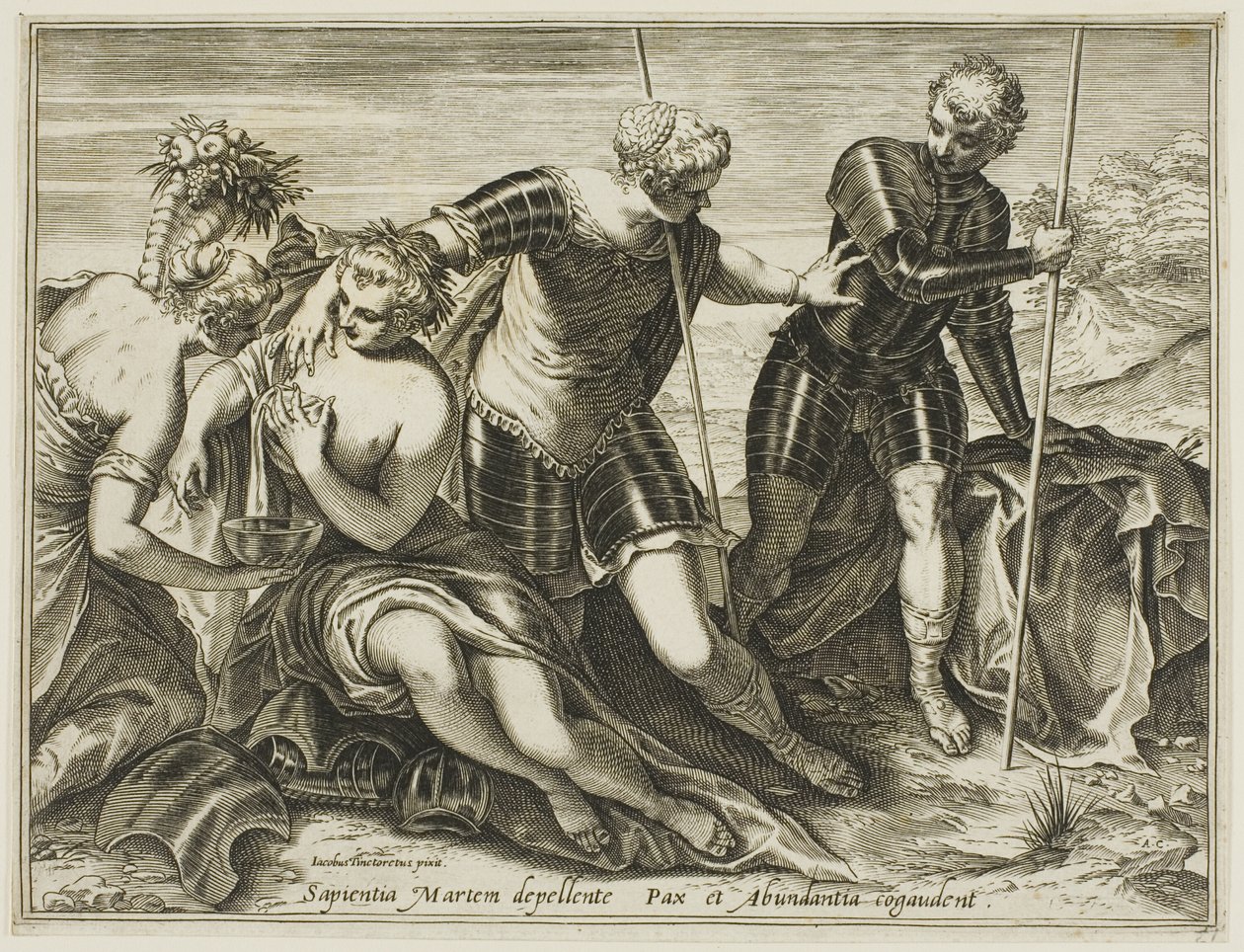 火星被密涅瓦驱离和平与富足 作者 阿戈斯蒂诺·卡拉奇（Agostino Carracci）