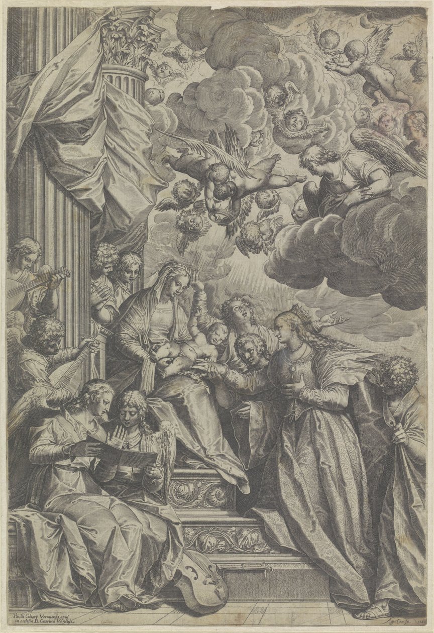 圣凯瑟琳的神秘婚姻 作者 阿戈斯蒂诺·卡拉奇（Agostino Carracci）